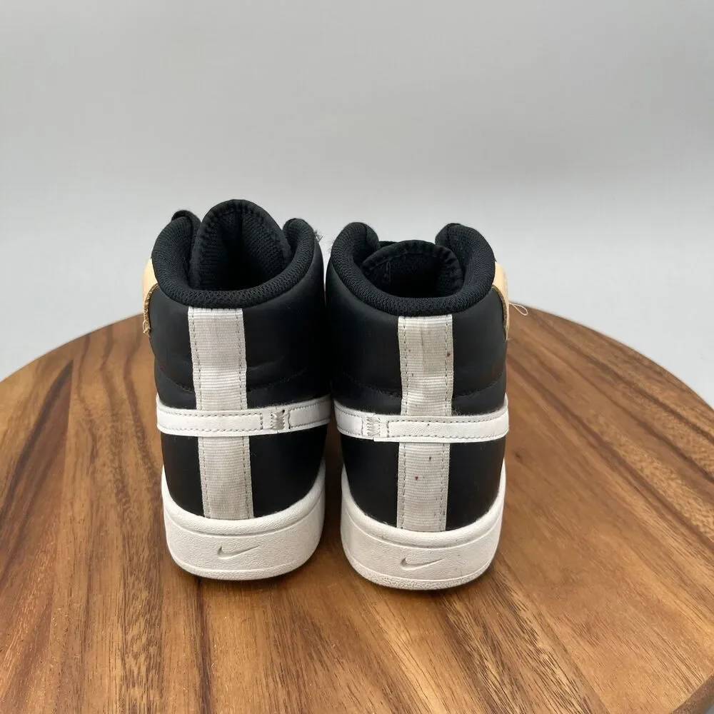 Nike Court Royale 2 Mid Shoes Womens Size 8.5 Black Leather Casual Sneakers